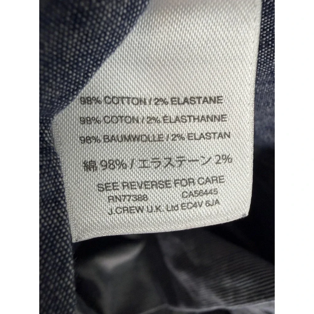 J.Crew Pants Mens 33x32 Blue 770 Slim Fit Chambray Stretch Chino Casual Office
